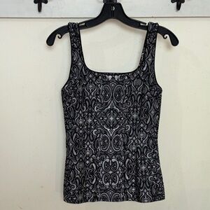 Elegant Black and Gray Patterned Women's Top